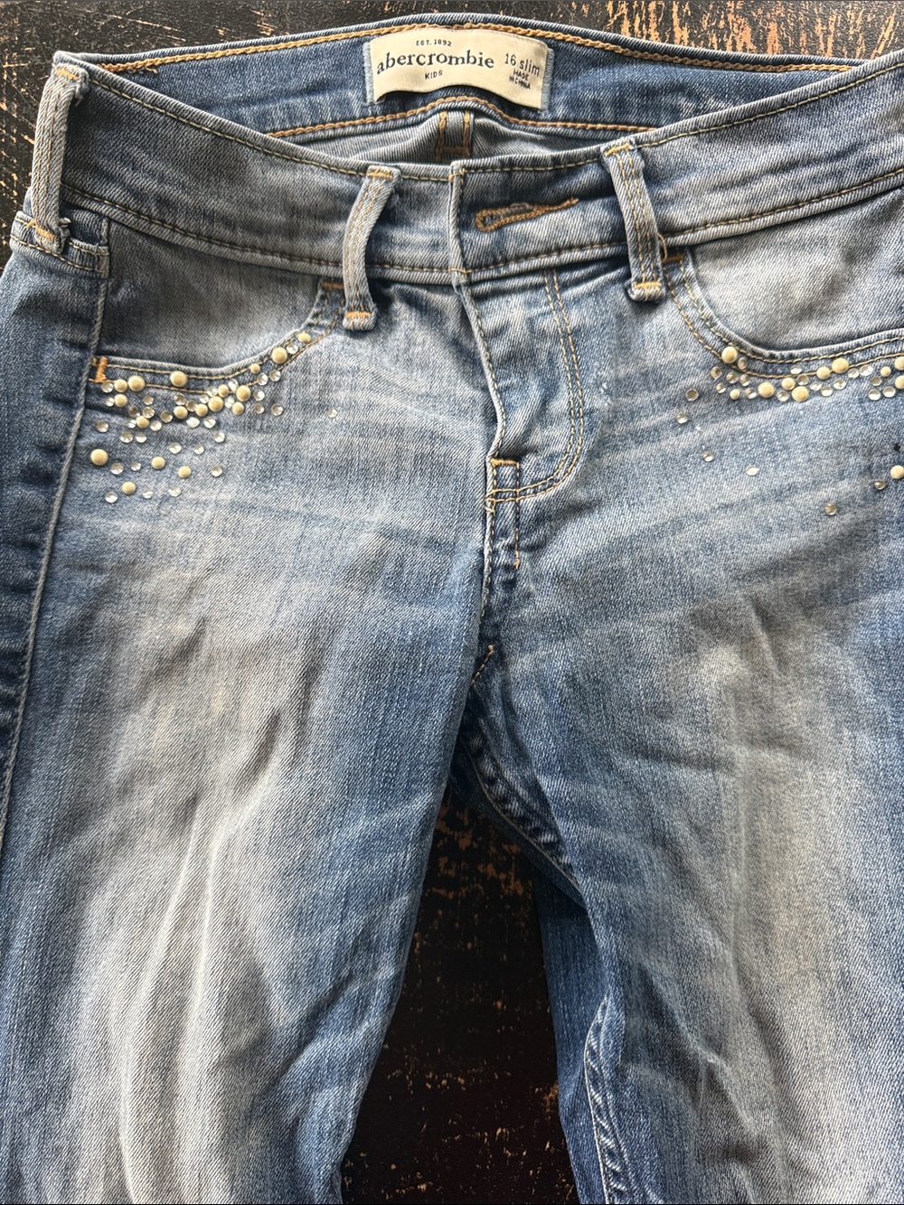 Abercrombie & Fitch Light Blue Skinny Jeans with Stud Accents